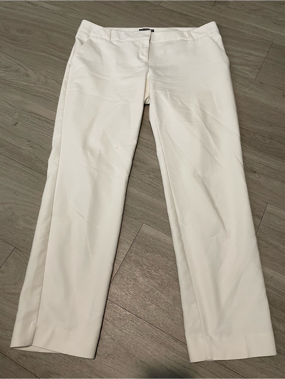 Express White Straight-Leg Dress Trousers